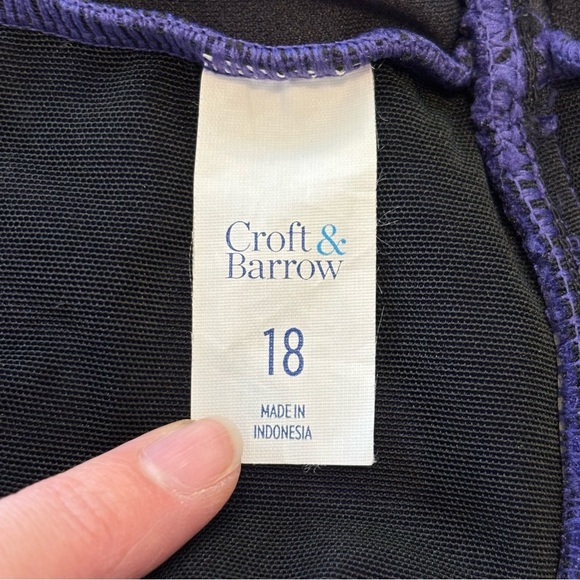 NWT Croft & Barrow One Piece Swimsuit Swim Dress Purple Size 18 - Picture 8 of 9